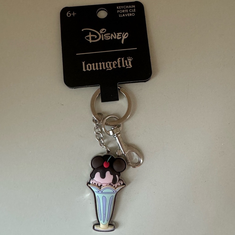 Loungefly Disney Mickey Mouse Ice Cream Sundae Keychain